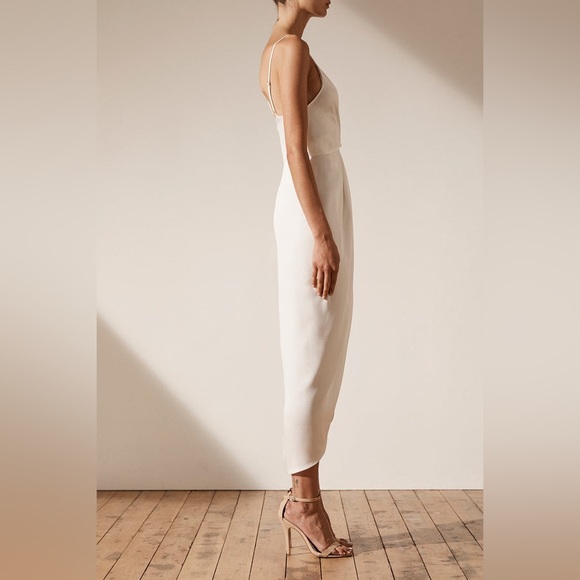 NWT - SHONA JOY Luxe Tie Front Cocktail Dress in IVORY - Picture 7 of 12